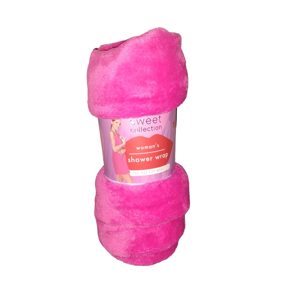 New Woman's Shower Wrap Hot Pink NEW One Size